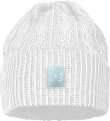 Produktbild von Under Armour Halftime Beanie mit Zopfmuster, Weiß 1379995-100__OSFM