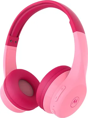 Immagine prodotto di Motorola Moto JR300 Cuffie Bluetooth per bambini con microfono - Cuffie over ear leggere per bambini, limite di volume 85 dB, splitter audio per la condivisione - ideali per la scuola, i viaggi, i giochi - Rosa