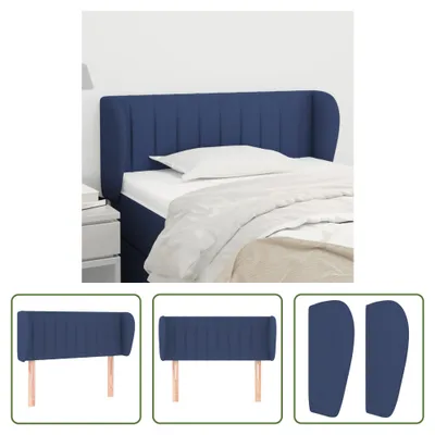 Produktbild von The Living Store Kopfteil mit Ohren Blau 103x23x78/88 cm Stoff