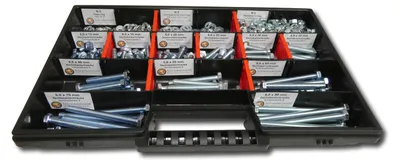 Immagine prodotto di Assortimento di 480 viti esagonali con dadi, rondelle e anelli elastici M6 // 12 mm-80 mm  Set di viti
