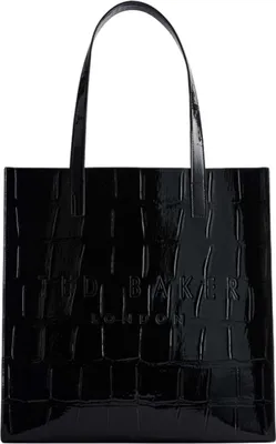 Produktbild von Ted Baker Shopper Schultertasche Croccon Croc Effect Large Icon Bag Jet - Black schwarz