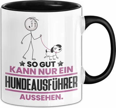 Produktbild von Hundeausführer Geschenk Tasse So Gut Kann Nur Ein Hundeausführer Aussehen Geschenkidee Kaffee-Becher (Schwarz)