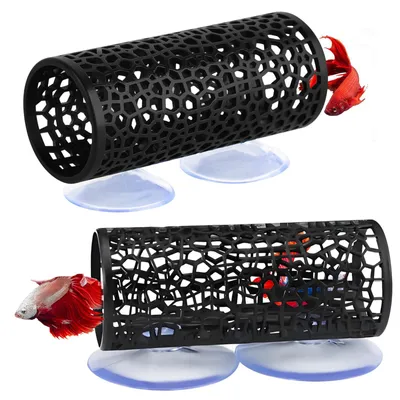 2er Set Betta-Aquarium-Deko mit Saugnapf, schwarz