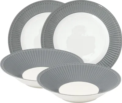 Produktbild von Greengate Alice Tafelset stone grey 4tlg