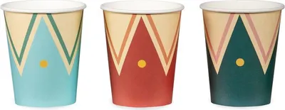 Produktbild von 6 Bunte Zirkuswelt Pappbecher 220ml
