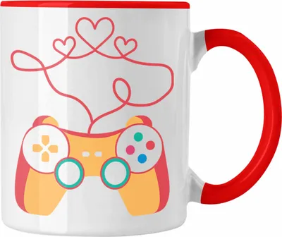 Produktbild von Trendation - Gamer Geschenk Valentinstag Geschenkidee Tasse Freund Freundin Liebe Herz (Rot)