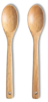 Produktbild von 2 Kochlöffel aus Holz, 30 cm - Küchenutensil aus Bambusholz