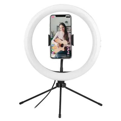 Produktbild von TnB INLEDRING Leuchtender Ring mit LED-Beleuchtung 10 Zoll ideal für Influencer, Ringlicht mit Handyhalterung