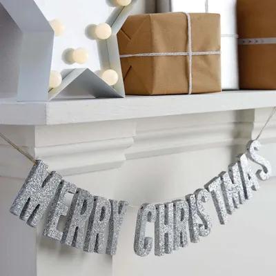 Produktbild von Merry up Silver Glitter Girlande 70cm