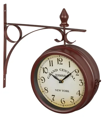 Image de Horloge de gare double face RD39582 marron, 22cm