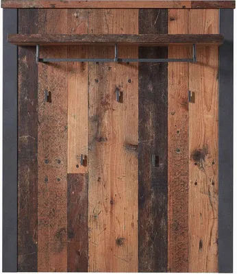 Produktbild von Wandgarderobe Carthago 94cm mit Hutablage - Alteiche/anthrazit