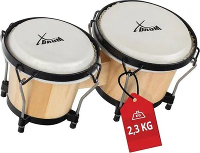 Produktbild von Bongotrommeln Weinrot - 6" und 7" - Stimmbare Naturhäute - Holz Trommeln
