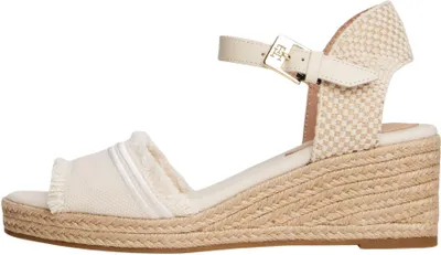 Immagine prodotto di Tommy Hilfiger: espadrillas da donna con zeppa, modello "fringe" in tela, colore avorio