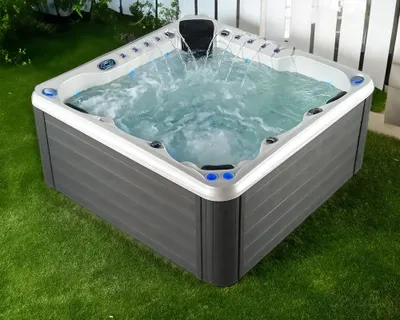 Image de Baignoire d'hydromassage Spa d'extérieur Blubberbad Massagebecken Whirlwanne 200x200 cm