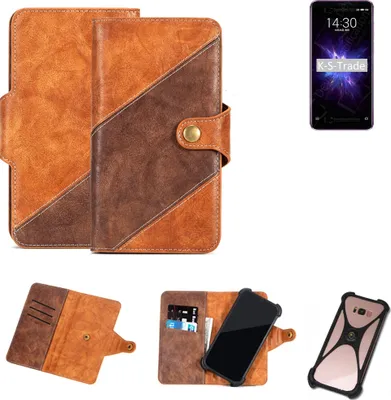 Produktbild von K-S-Trade Handy-Hülle Schutz-Hülle Bookstyle Case Wallet-Case kompatibel mit Meizu Note 8 Handy Cover Bumper Kantenschutz Smartphone dunkelbraun