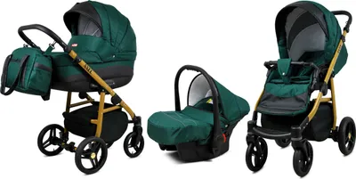 Obrázok produktu pre BabyLux® Axel | Kočík 3v1 Set | Fľaša zelená | Kombinovaný kočík | Set kočíkov | Detský kočík