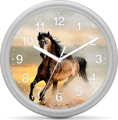 Produktbild von EUROTIME Kinderwanduhr Pferd - Schecke im Sand