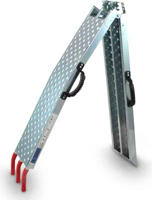Produktbild von Bituxx 1x Auffahrrampe Verladerampe Quadrampe Motorradrampe Klappbar Stahl bis 400kg Länge 1,96m MS-19283