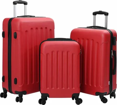 Image de Valise 3 pcs Rouge 50 x 31 x 78 cm Plastic ABS