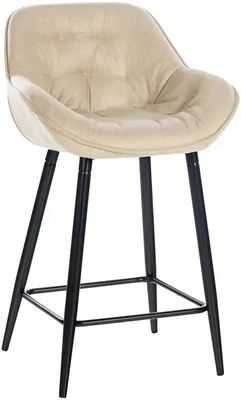 Productafbeelding van And OutdoorMatch Luxe barkruk Jonelle - Beige - Onderstel met 4 poten - Deluxe design - Met rugleuning - Voetsteun - Geschikt voor keuken en bar - Beklede zitting