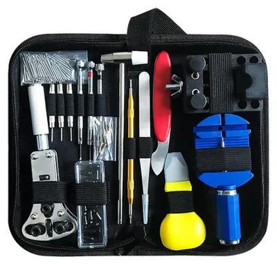 Produktbild von 147-teiliges Uhren-Reparatur-Werkzeug-Set, Wartungs-Set, Uhren-BackCase-Öffner, Batteriewechsel-Werkzeug, professioneller Uhrmacher