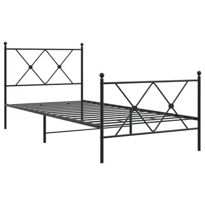 Immagine prodotto di Giroletto con Testiera e Pediera Metallo Nero 90x200 cm