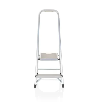 Produktbild von hjh OFFICE Klappleiter 2 Stufen SOLID I Aluminium Leiter klappbar, Stehleiter, Haushaltsleiter bis 150 kg belastbar