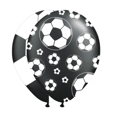 Imagen del producto de Globos de fútbol, diseño en blanco y , paquete de 8 unidades.
