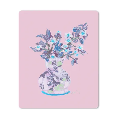 Produktbild von MuchoWow® Mauspad Mousepad Blumen - Vase - Rosa - Pflanzen 19x23 cm - Mousepads - Maus Mat - Pad - Mausunterlage - Mauspads - Spielen