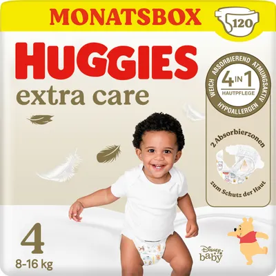 Produktbild von Huggies Babywindeln Extra Care mit Disney-Design Größe 4, 120 Windeln (2x60)