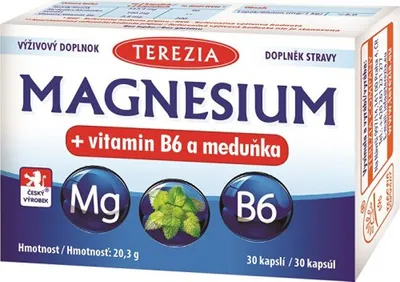 Obrázek produktu pro TEREZIA Magnesium + vitamin B6 a meduňka 30 kapslí