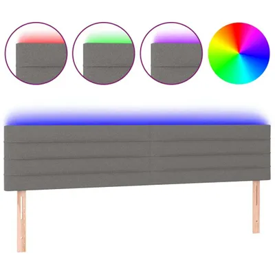 Immagine prodotto di vidaXL Testiera LED Grigio scuro 200x5x78/88 cm Tessuto