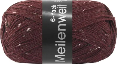 Produktbild von Lana Grossa - Meilenweit 6-fach 150g Tweed 9684 burgund