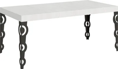 Produktbild von Ausziehbarer Tisch 90 x 180/440 cm, Gestell Karamay, Esche weiß, Anthrazit