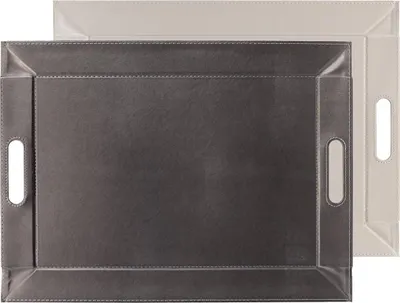 Produktbild von Tablett Gun Metal/Weiß/ 55x41cm