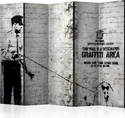 Produktbild von 5-teiliger Einseitiger Vlies Paravent - Graffiti Area 225x172 cm Street art i-C-0023-z-c