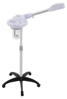 Image de Appareil à vapeur pour le visage, jet chaud 750 W, stérilisation par UV, blanc et noir