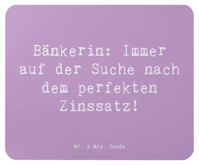 Produktbild von Mr. & Mrs. Panda Mouse Pad Spruch Bänkerin Zinssatz - Lavendeltraum - Geschenk, Berufsgestaltung, Berufe, computer mousepad, pc, perfekter, Wertschätzung, mauspad, Beruf