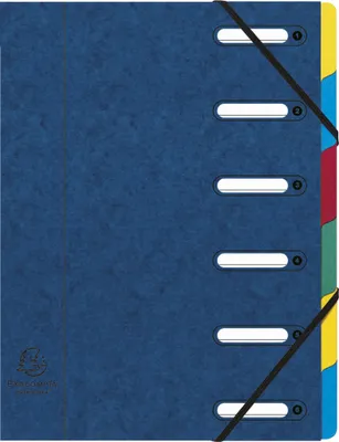 Image de Exacompta 8x Trieur à fenêtres véritable 6 compartiments Bleu 55062E