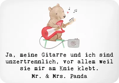 Produktbild von Mr. & Mrs. Panda Kühlschrankmagnet Spruch Gitarre Freund - Weiß - Geschenk, Abenteuer, Musik, Musikinstrument, Notizhalter, Musiker, haftmagnet, Leidenschaft, Liebe