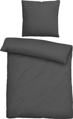 Produktbild von biberna Lyocell Bettwäsche 0470500 UNI color: titanium, size: 1x 135x200 cm + 1x 80x80 cm