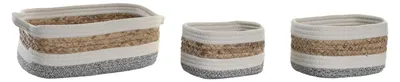 3er-Set Baumwollkörbe 33x23x13 cm mehrfarbig