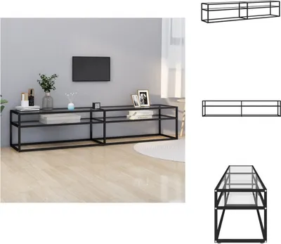 Obrázek produktu pro vidaXL TV skříňka Transparent 200x40x40,5 cm tvrzené sklo - TV nábytek
