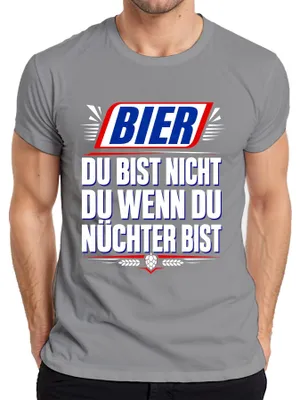 Obrázok produktu pre "Pivo: Nie si to ty, keď si triezvy. Párty, zábava. Pánske tričko, sivé, veľkosť S."
