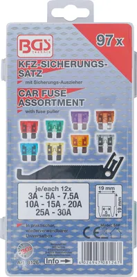 Immagine prodotto di BGS Assortimento di fusibili per auto da 97 pezzi - 8126