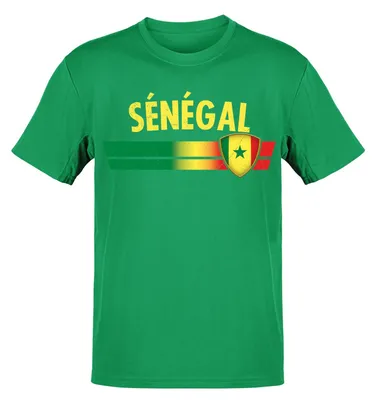 Produktbild von WM EM Fan Shirt Weltmeisterschaft Europameisterschaft 100% Baumwolle T-Shirt Rundhals Fanartikel Herren Damen Fan-Shirt - viele Länder: Senegal / S Land wählen: Senegal Shirt Größe wählen: S