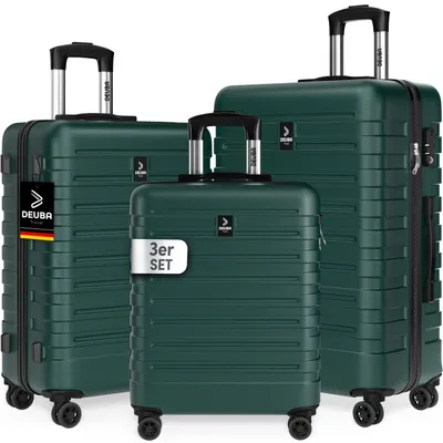 Produktbild von DEUBA TRAVEL Koffer Set 3tlg Hartschalenkoffer Dunkelgrün