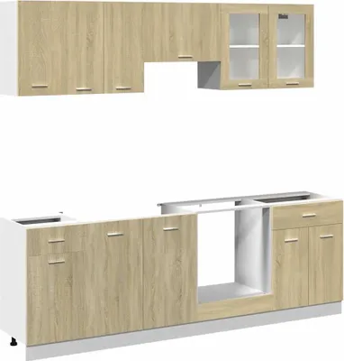 Image de vidaXL Ensemble de 8 armoires de cuisine Lyon Chêne Sonoma Matériau dérivé du bois