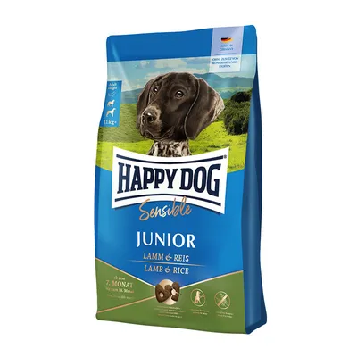Produktbild von Happy Dog Sensible Junior, Junior, jede Rasse, Lamm, Reis, Mais, Rind, 4 kg