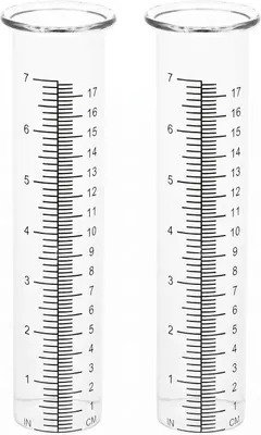 Produktbild von 2 Stück Professionelle Regenmesser – Messgläser – Glas Niederschlagsmesser für Garten Wetterstationen 21 cm